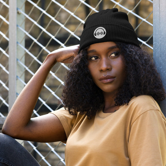 FRIGNOIZE® Organic Ribbed Beanie (Only Logo)
