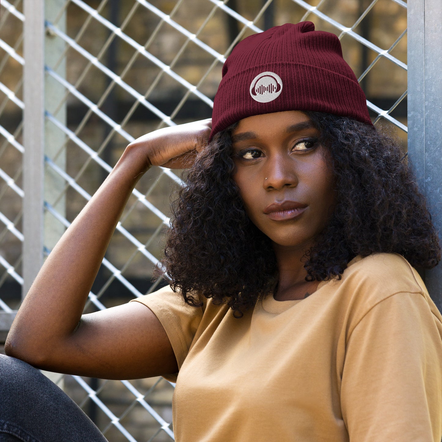 FRIGNOIZE® Organic Ribbed Beanie (Only Logo)