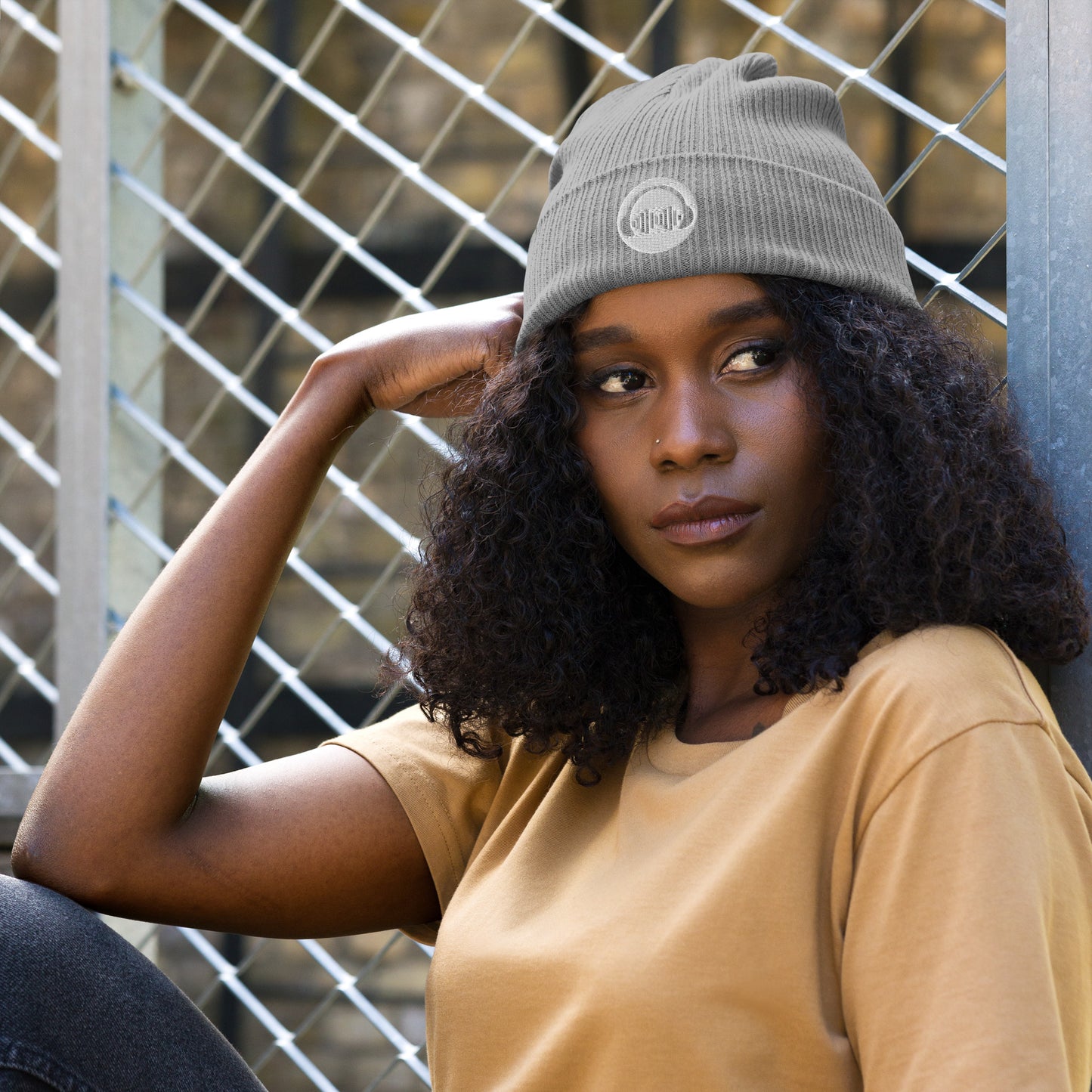 FRIGNOIZE® Organic Ribbed Beanie (Only Logo)