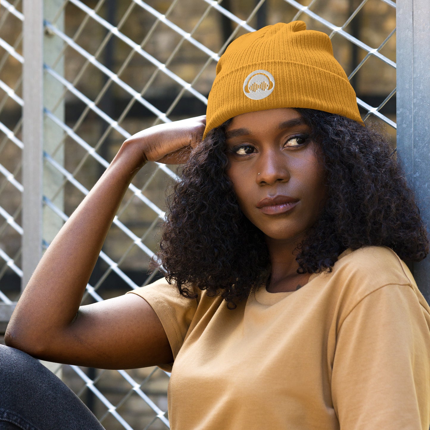 FRIGNOIZE® Organic Ribbed Beanie (Only Logo)