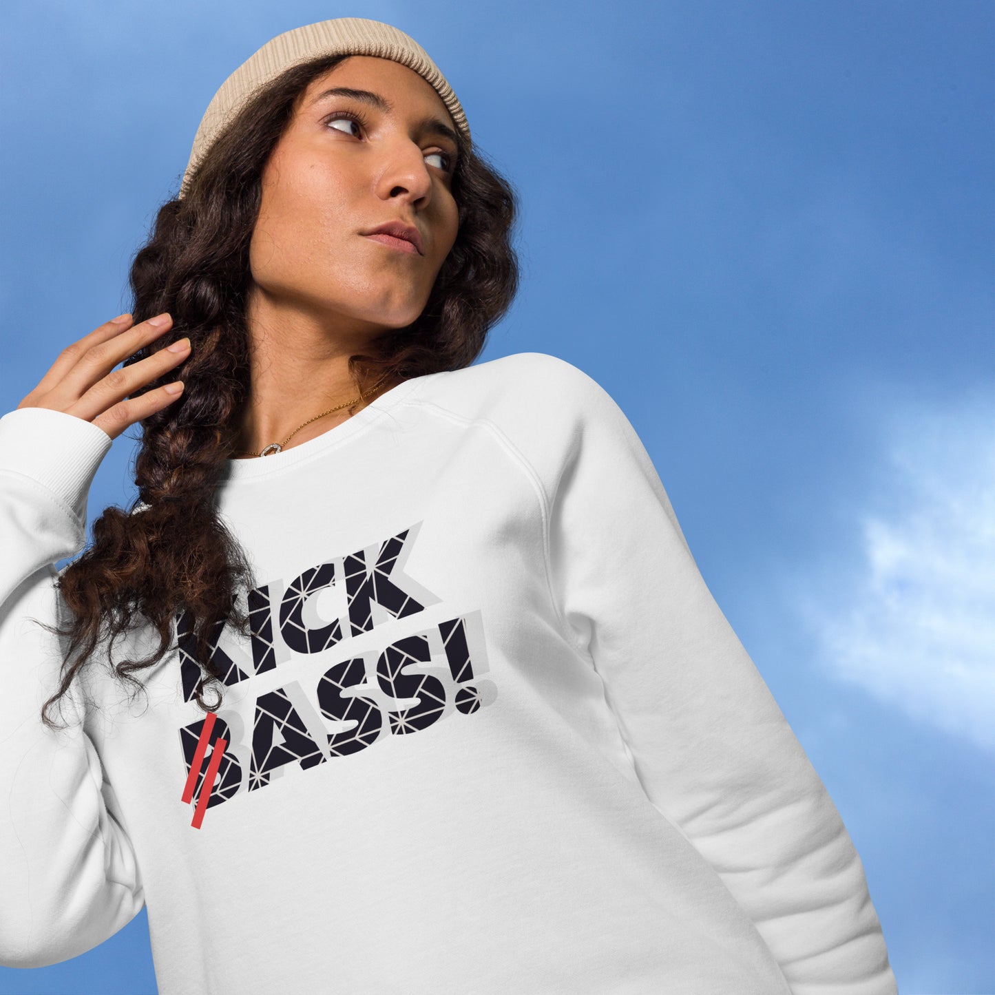 KICK (B)ASS! - Unisex Organic Raglan Sweatshirt